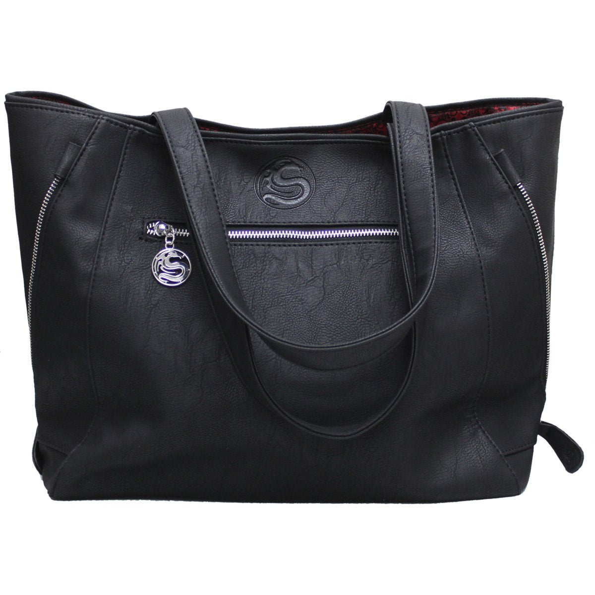 Laat deze "Zwarte Kat Tote Bag" je enige magische beste vriend zijn! Met zijn doordringende paarse ogen en pentagram-halsband is hij niet voor de poes.