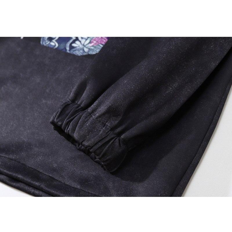 Gothic Witch Punk Letter Print Hoodie Men Casual Retro Hooded Rock