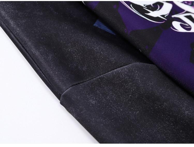 Gothic Witch Punk Letter Print Hoodie Men Casual Retro Hooded Rock