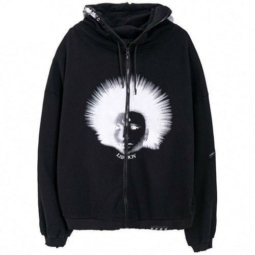 Hoodies Men Gothic Punk Boy Zipper Outwear Rock Cool Hipster Coats