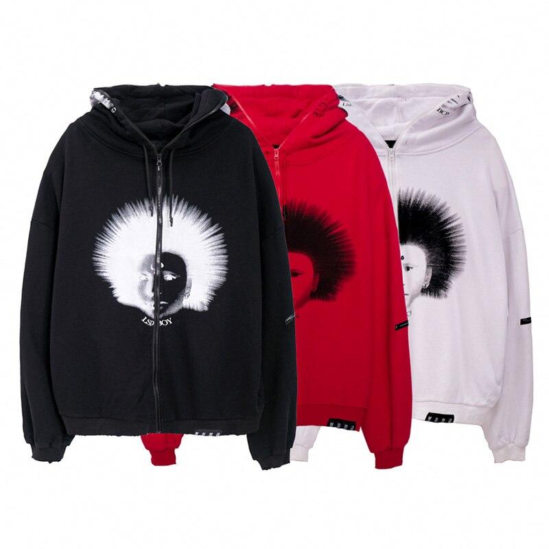 Hoodies Men Gothic Punk Boy Zipper Outwear Rock Cool Hipster Coats