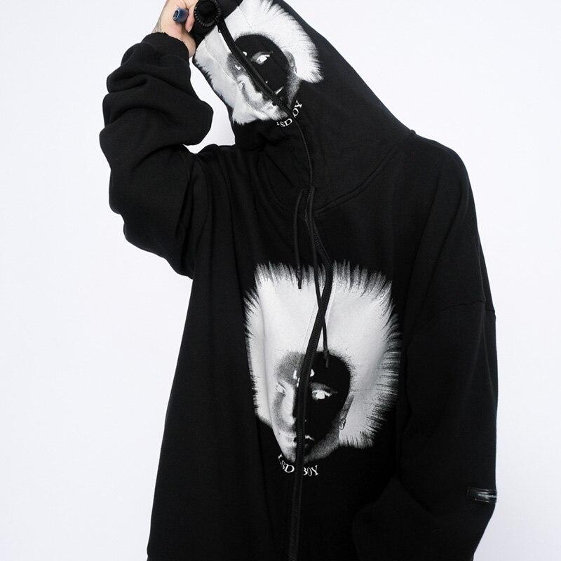 Hoodies Men Gothic Punk Boy Zipper Outwear Rock Cool Hipster Coats
