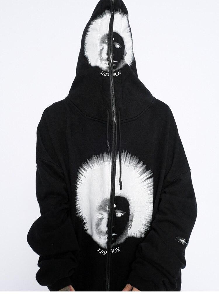 Hoodies Men Gothic Punk Boy Zipper Outwear Rock Cool Hipster Coats
