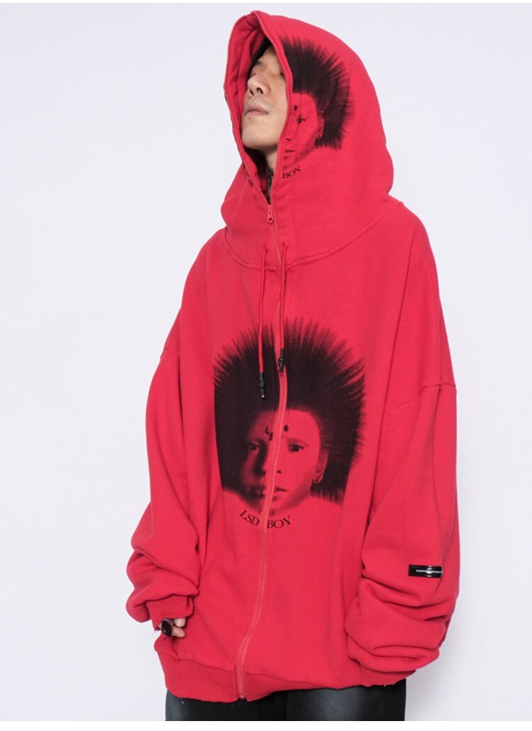 Hoodies Men Gothic Punk Boy Zipper Outwear Rock Cool Hipster Coats