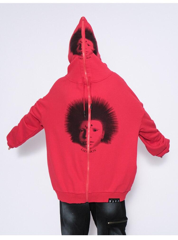 Hoodies Men Gothic Punk Boy Zipper Outwear Rock Cool Hipster Coats