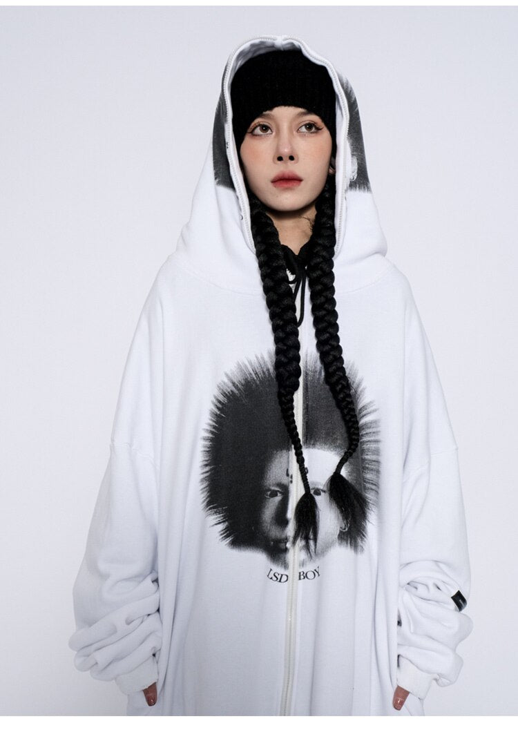 Hoodies Men Gothic Punk Boy Zipper Outwear Rock Cool Hipster Coats
