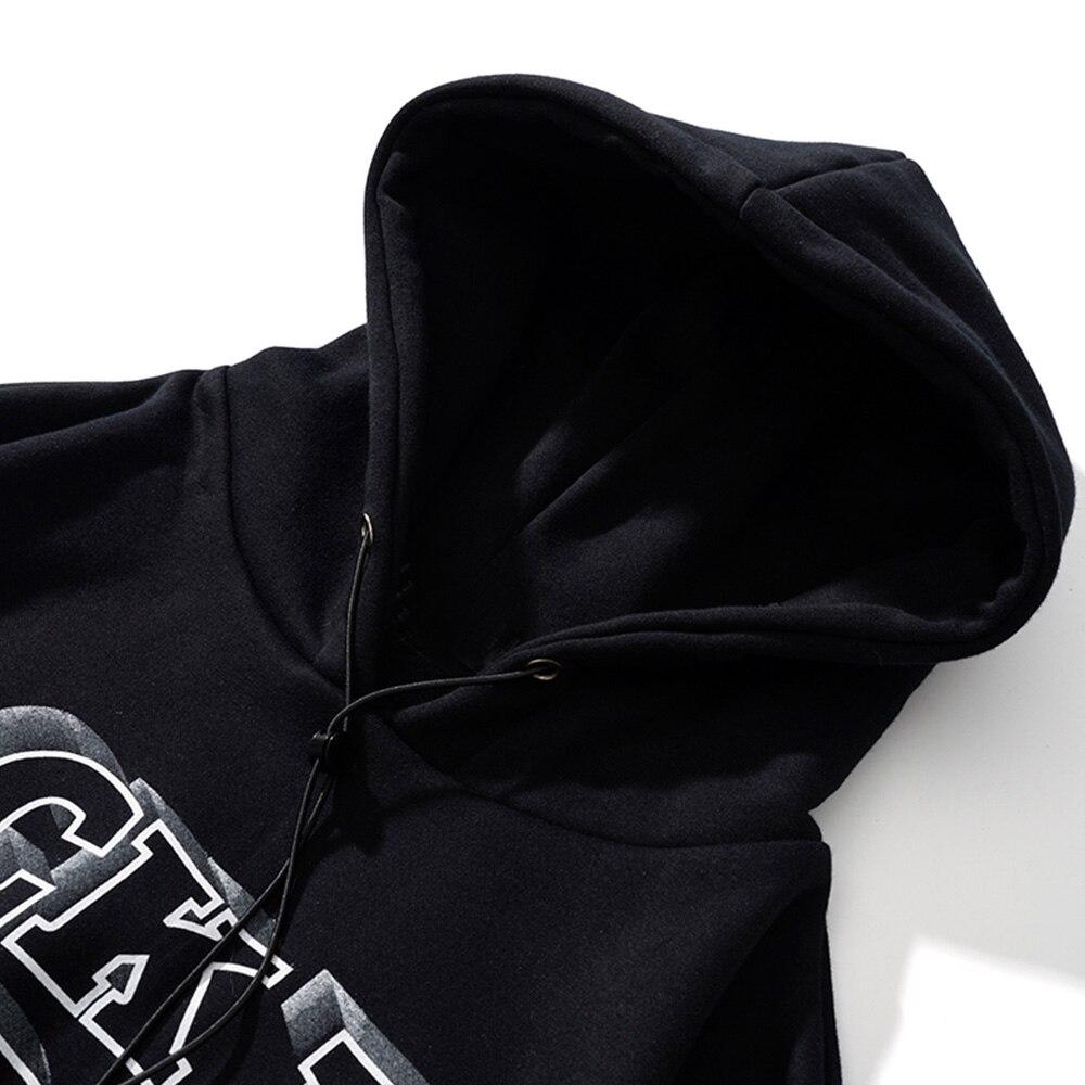 Hoodie Men Gothic Letter Comics Print Fleece Warm Pullover Couple
