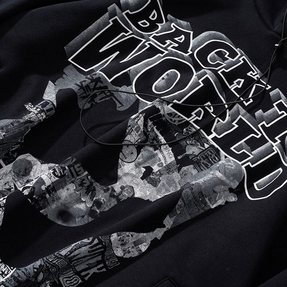 Hoodie Men Gothic Letter Comics Print Fleece Warm Pullover Couple