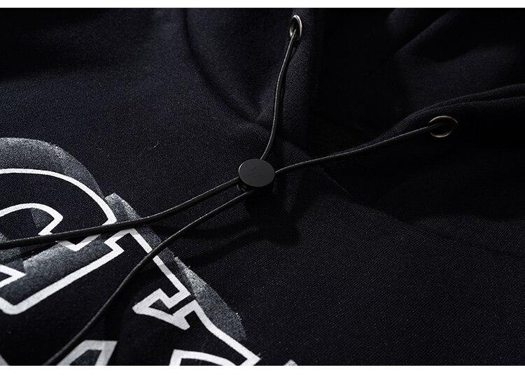Hoodie Men Gothic Letter Comics Print Fleece Warm Pullover Couple