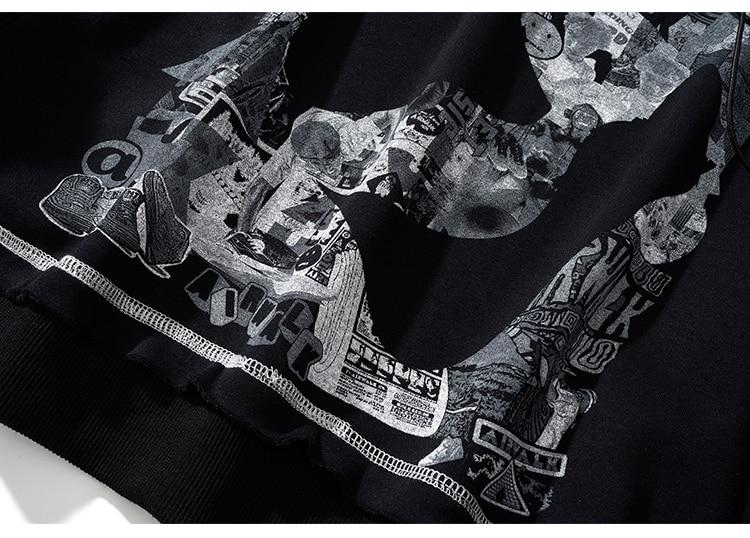 Hoodie Men Gothic Letter Comics Print Fleece Warm Pullover Couple