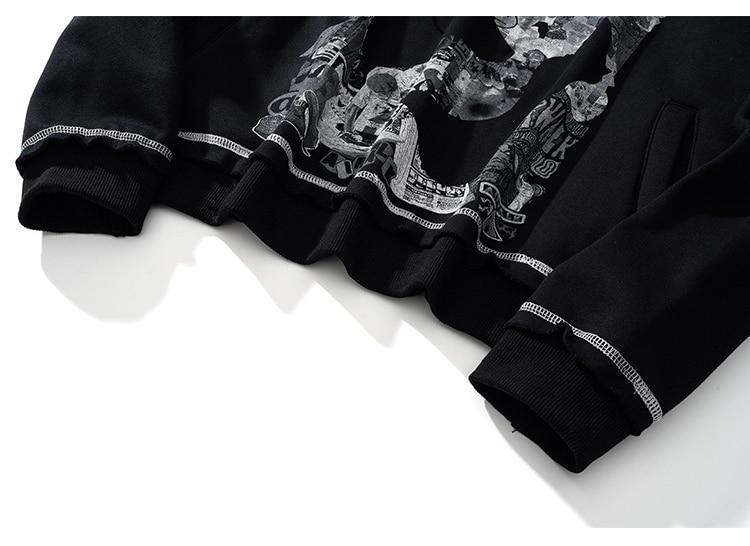 Hoodie Men Gothic Letter Comics Print Fleece Warm Pullover Couple