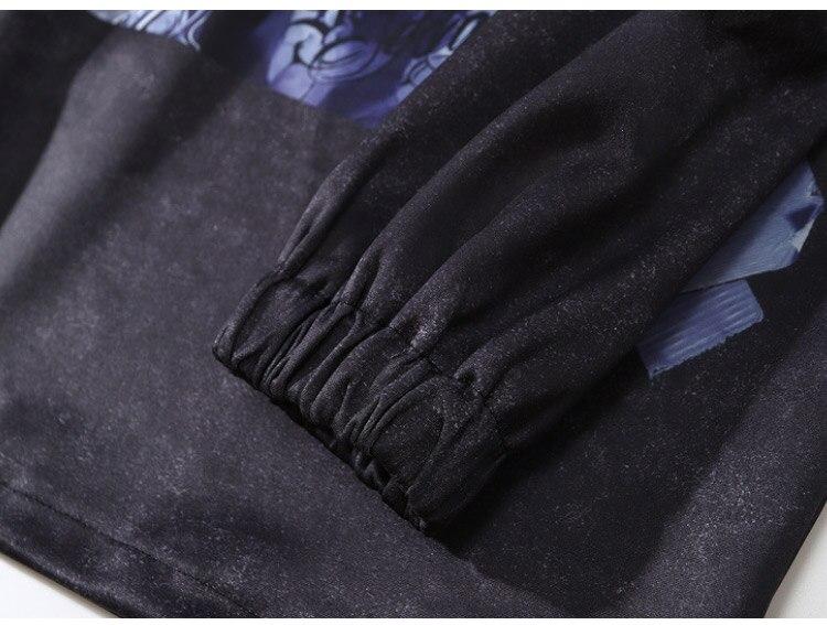 Hoodie Men Retro Gothic Statue Print Casual Hooded Sweatshirt Pullover