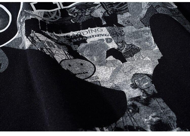 Hoodie Men Gothic Letter Comics Print Fleece Warm Pullover Couple